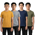 Senior Boys Cotton T-Shirt Combo Pack (Pack of 4)