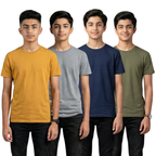 Senior Boys Cotton T-Shirt Combo Pack (Pack of 4)