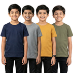 Junior Boys Cotton T-Shirt Combo Pack (Pack of 4)