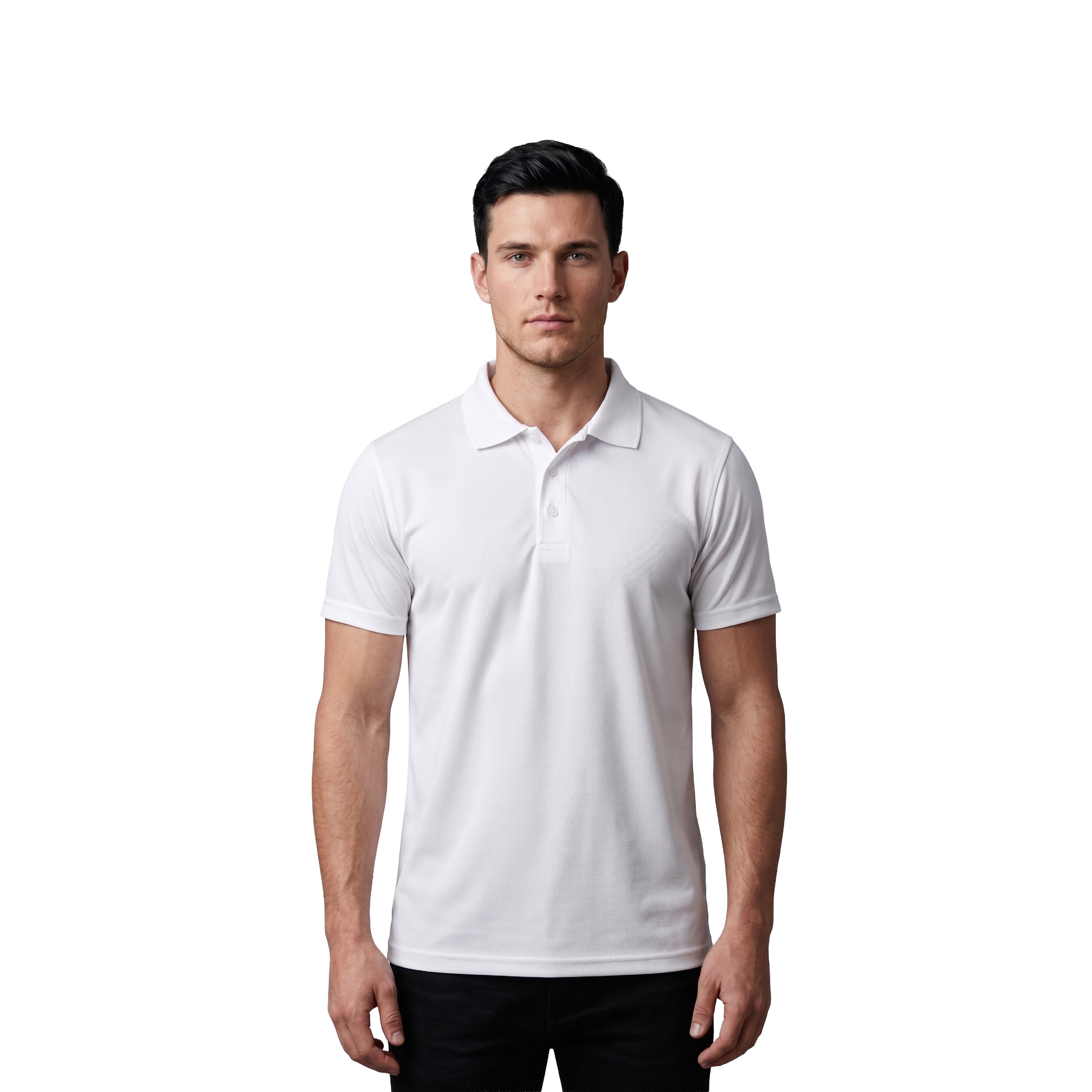 Halesson White Microdox Polo T-Shirt for Men, Premium Polyester Casual Wear